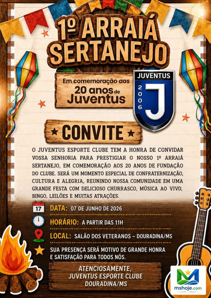 1º Arraiá Sertanejo celebra os 20 anos do Juventus Esporte Clube em Douradina